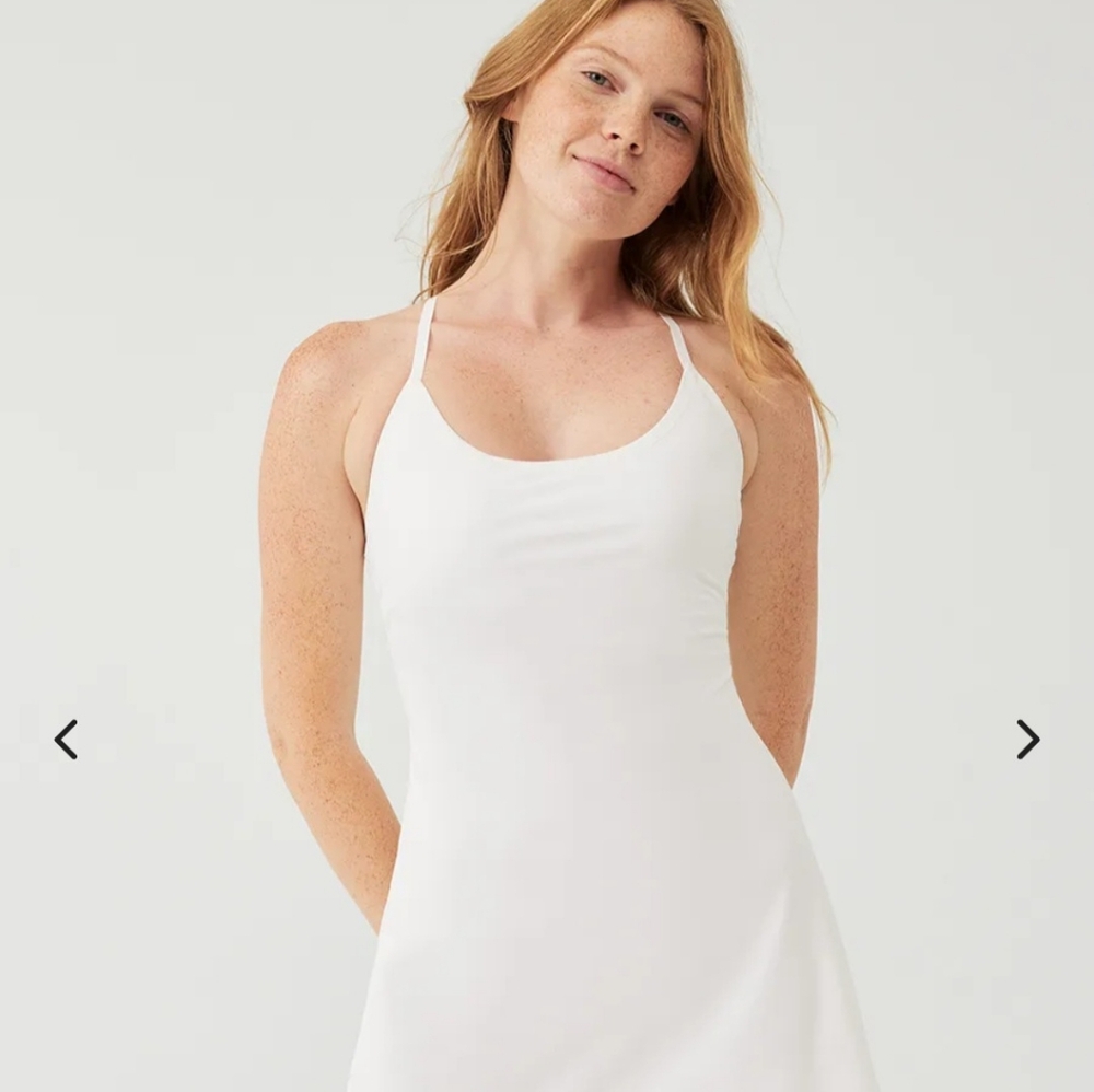 Outdoor Voices White Exercise Dress With Shorts - Picture 3 of 5